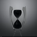 Modern Hourglass With Transparent Stand Black Body And Reflective Base