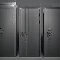 Modern Black Security Doors With Different Sleek Designs And Secure Lock Systems 3d model