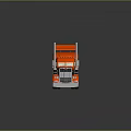 Red Semi Truck With Open Cab Top Black Details White Wheels And Exhaust Pipes