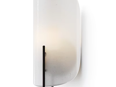 Modern Wall Lamp With White Shade And Black Frame Emitting Warm Light 3d model