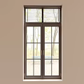 Brown Frame Double Casement Window With Clear Glass And Natural Outdoor View