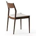 Stylish Wooden Dining Chair With Dark Brown Backrest And Light Padded Seat