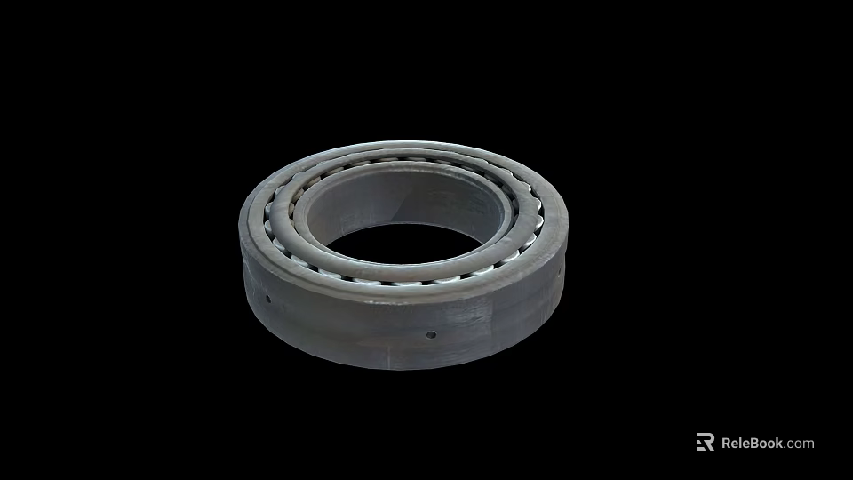 High Quality Cylindrical Roller Bearing With Inner And Outer Metal Rings 3d model 