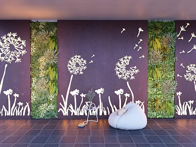 Green plant wall plant wall landscape modeling wall 3d model