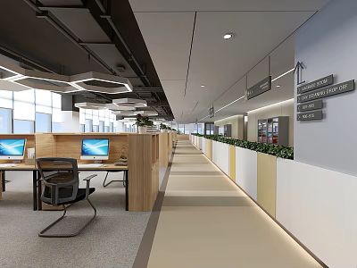 modern public office area open office area staff office area activity corridor office activity office area staff activity area reception area 3d model