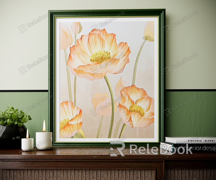 Modern plant painting decorative painting model