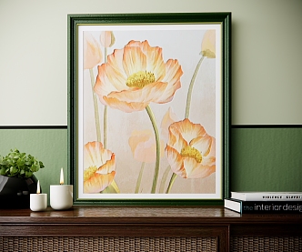 Modern plant painting decorative painting 3d model