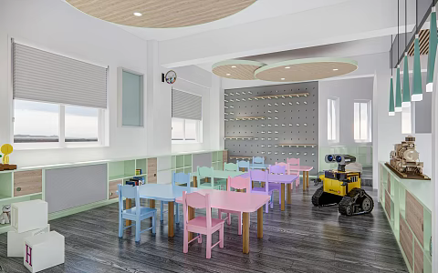 Modern Kindergarten Interior 3d model