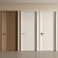 Different Design Hinged Doors In Brown Beige White With Wood Grain And Solid Color Panels