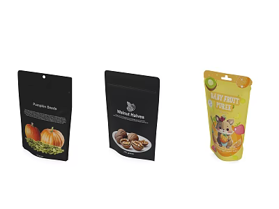 Colorful Snack Packaging With Organic Seeds Best Nuts And Tasty Fruit Mix 3d model
