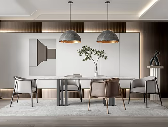 Modern Dining Table and Chair Combination 3d model