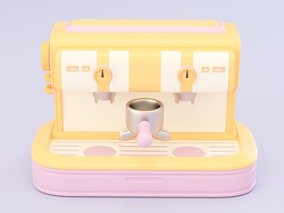 Cartoon coffee machine coffee 3d model