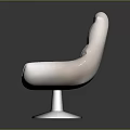 Modern White Sleek Chair With Glossy Finish And Round Base Design