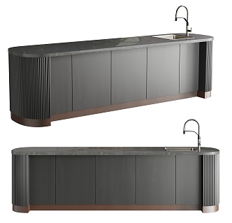 Poliform Middle Island Cabinet Water Bar 3d model