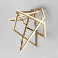 Modern Golden Geometric Wall Lamp With Decorative Metal Frame Design