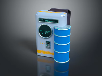 LUX 900 Device With White Body Digital Display And Blue Cylindrical Component 3d model