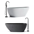 Modern Bathtubs In Light And Dark Colors With Faucets