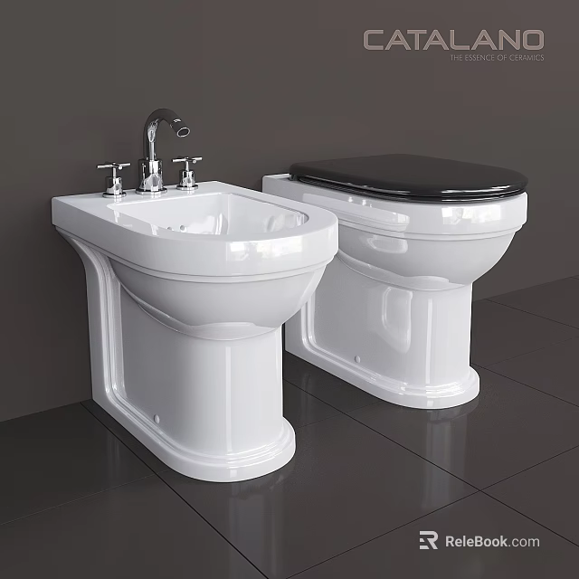 Modern White Ceramic Bathtub Design With Chrome Faucet And Smooth Surface 3d model 