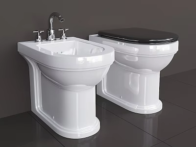 Modern White Ceramic Bathtub Design With Chrome Faucet And Smooth Surface 3d model