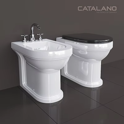 Modern White Ceramic Bathtub Design With Chrome Faucet And Smooth Surface 3d model
