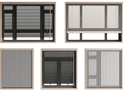 Modern Window Blinds in Various Design Styles and Color Options for Home 3d model
