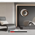 Modern Leisure Chairs with Unique Curved Design Black and Light Gray Upholstery