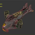 Advanced Gray Spacecraft With Yellow Details Wings And Engines For Futuristic Cosmic Exploration
