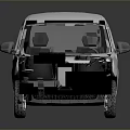 minibus minivan driverless bus school bus van box car 3d model
