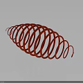 Shiny Red Spiral Spring Isolated On Dark Background With Reflection 3d model
