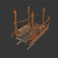 Industrial Equipment Platform With Tall Towers Cables And Metal Framework
