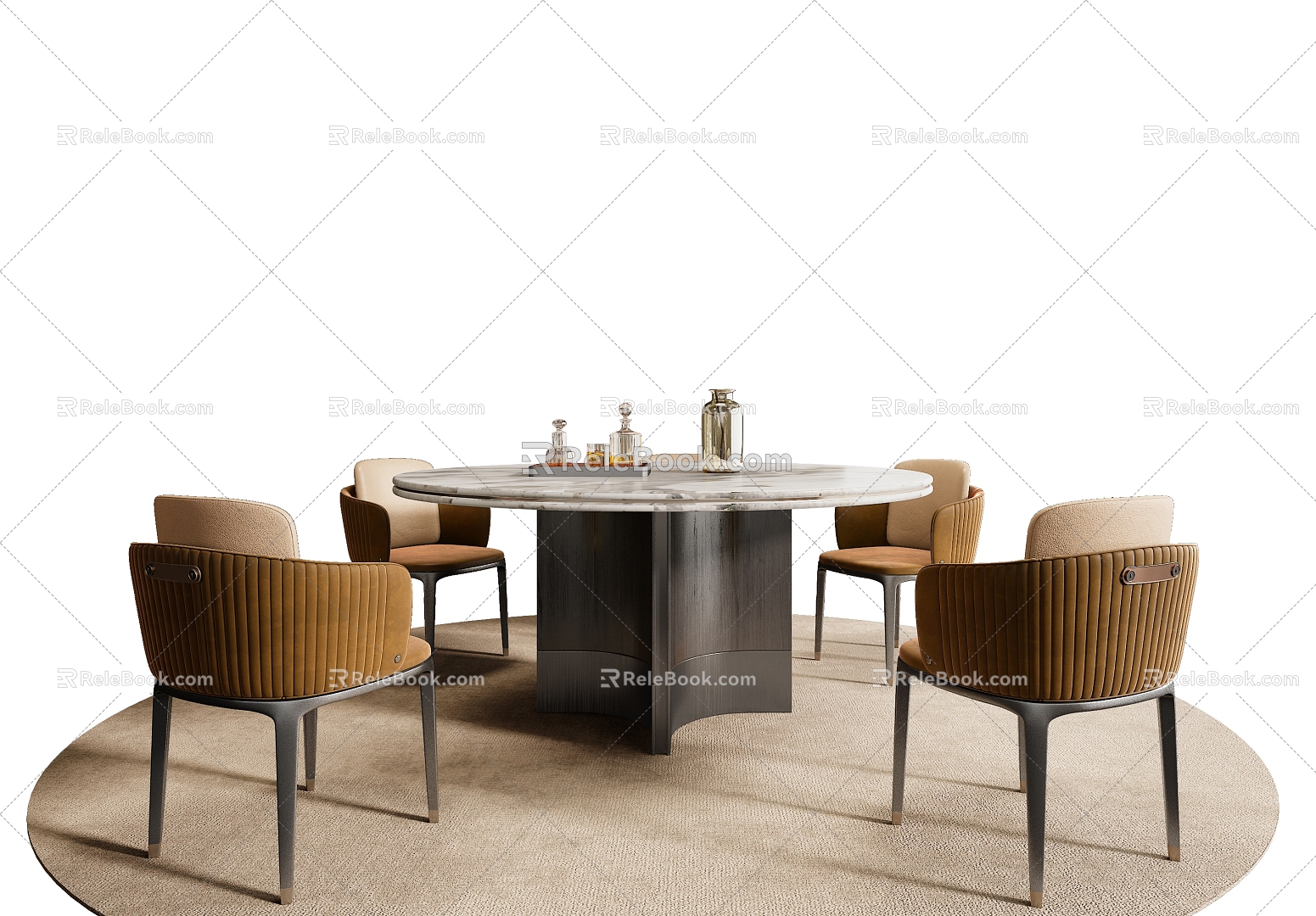 Minotti Miloti Restaurant Table Combination 3d model