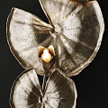 Elegant Metallic Leaf Shaped Candle Lamp For Modern Home Decor Accent