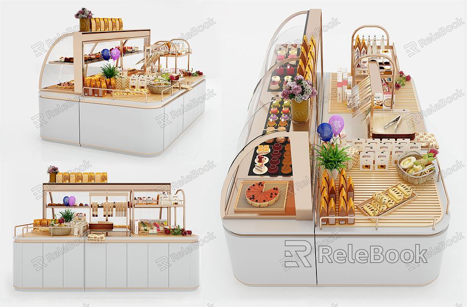 Modern Shelf Bakery Showcase Shelf model