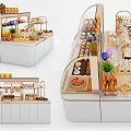 Modern Shelf Bakery Showcase Shelf 3d model