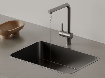 Stainless steel sink kitchen sink under counter basin faucet sink built-in sink single sink 3d model