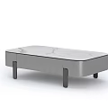 Modern Coffee Table Featuring White Marble Top Gray Frame And Black Legs 3d model