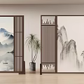 new chinese style screen 3d model