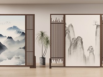 new chinese style screen 3d model