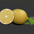 Vibrant Fresh Whole And Sliced Lemons With Green Leaf On Dark Background