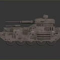 3D Rendered Military Tank With Armored Plates Tracks And Cannon