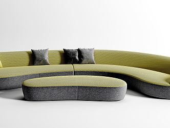 Modern Combination Sofa Curved Sofa 3d model