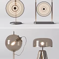 Modern Table Lamps With Round Glass Shade And Metal Base For Home Interior Decor