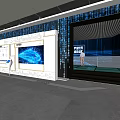 Modern Transportation Hub Interior With Ticket Gates Digital Screens And High Speed Train 3d model