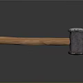 Vintage Metal Head Hammer With Wooden Handle On Reflective Black Surface