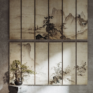 New Chinese Landscape Painting Decorative Hanging Painting 3d model