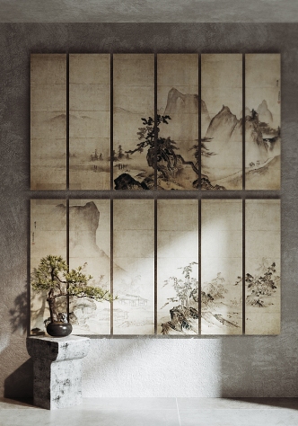 New Chinese Landscape Painting Decorative Hanging Painting 3d model