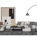 Modern sofa coffee table combination 3d model