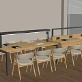 Modern Desk and Chair Reading Table Reading Table Library Reading Table 3d model