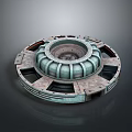 Vintage Circular Mechanical Component With Metallic Rings And Industrial Texture 3d model