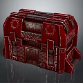 Red Decorative Storage Cabinet With Intricate Patterns As Practical Household Item 3d model